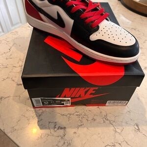 Nike Air Jordan 1 Low — White, Black & Red